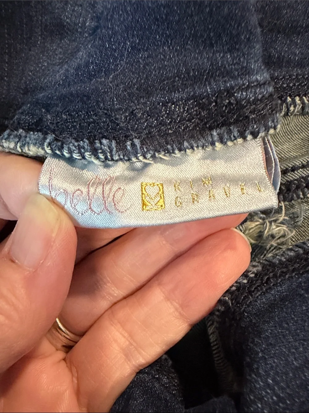 Belle by Kim Gravel Pull-In Stretch Waist Dark Blue Denim Jeans